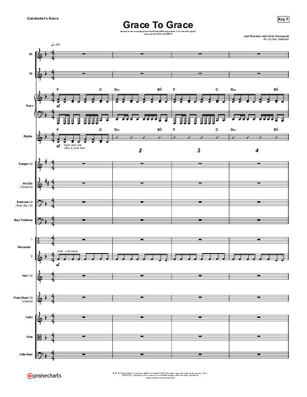 Grace To Grace Conductor's Score (Hillsong Worship)