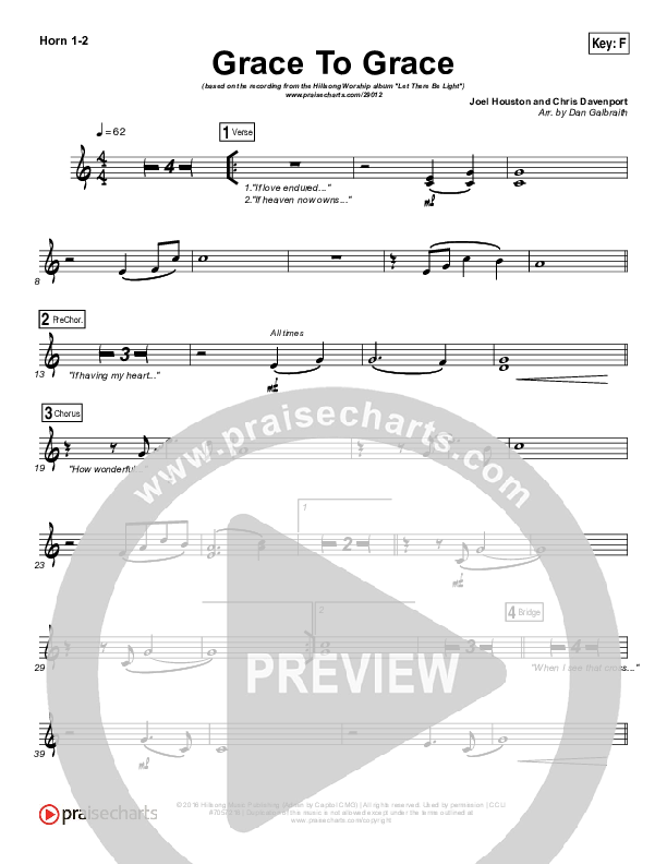 Grace To Grace French Horn 1/2 (Hillsong Worship)