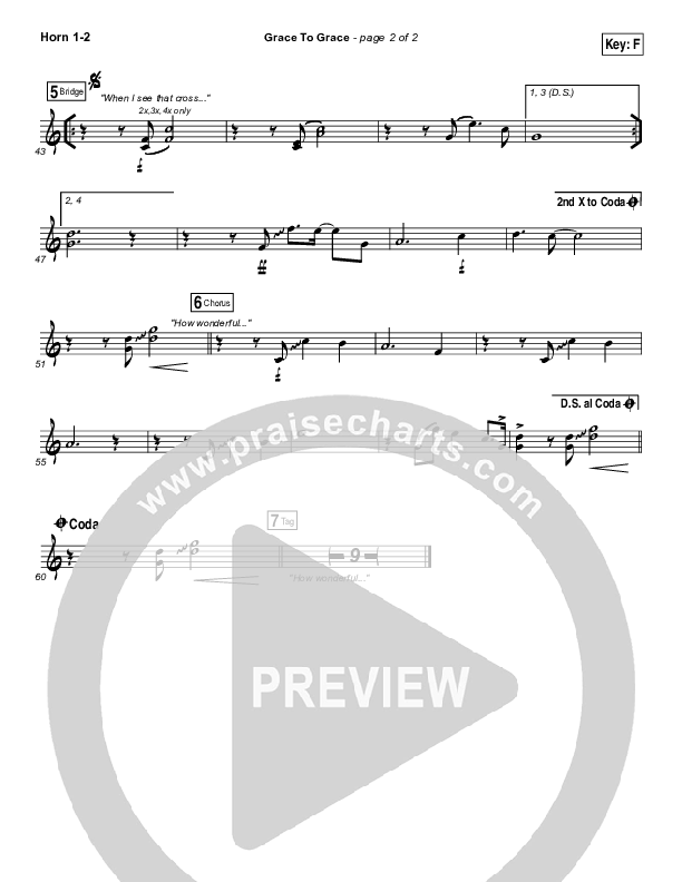 Grace To Grace French Horn 1/2 (Hillsong Worship)