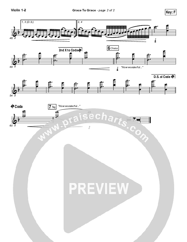 Grace To Grace Violin 1/2 (Hillsong Worship)
