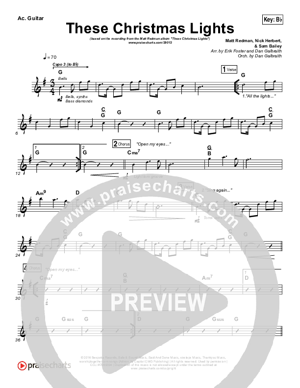 These Christmas Lights Rhythm Chart (Matt Redman)