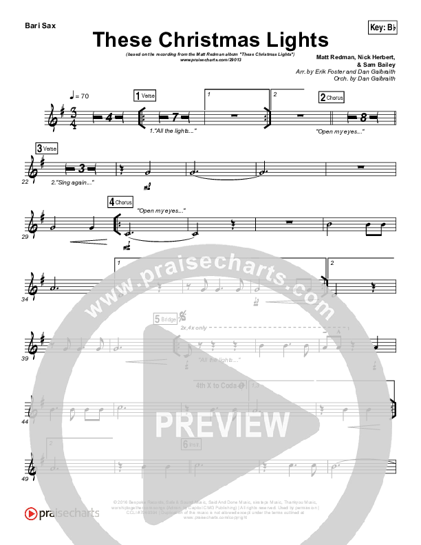 These Christmas Lights Bari Sax (Matt Redman)