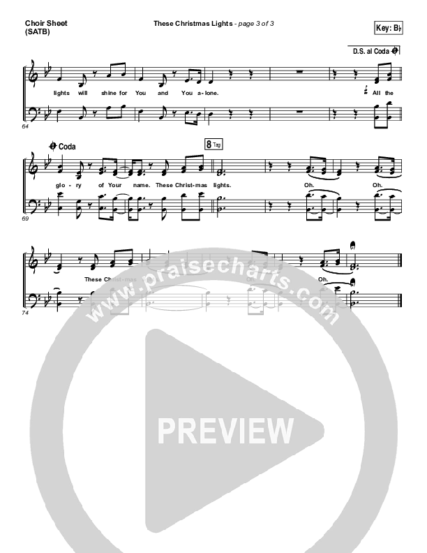 These Christmas Lights Choir Sheet (SATB) (Matt Redman)