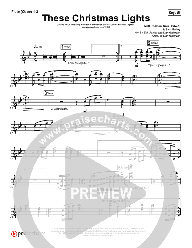 These Christmas Lights Flute/Oboe 1/2/3 (Matt Redman)