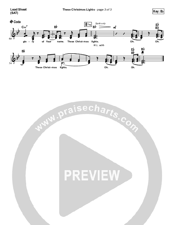 These Christmas Lights Lead Sheet (SAT) (Matt Redman)