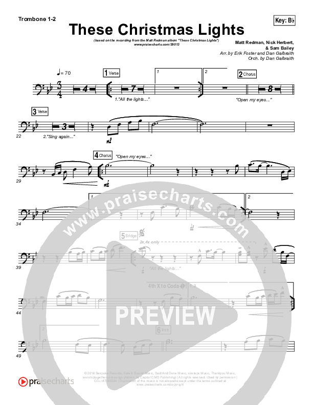 These Christmas Lights Trombone 1/2 (Matt Redman)