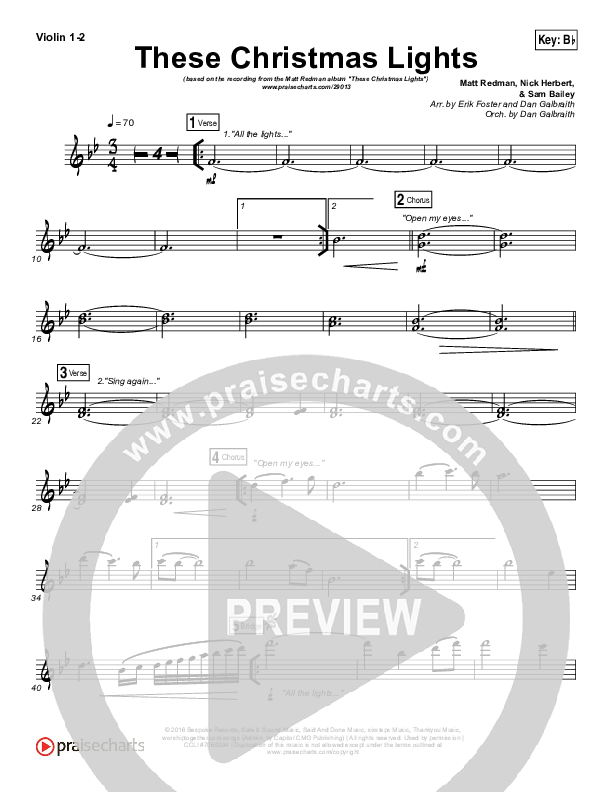 These Christmas Lights Violin 1/2 (Matt Redman)