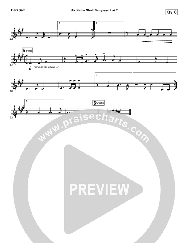 His Name Shall Be Bari Sax (Matt Redman)