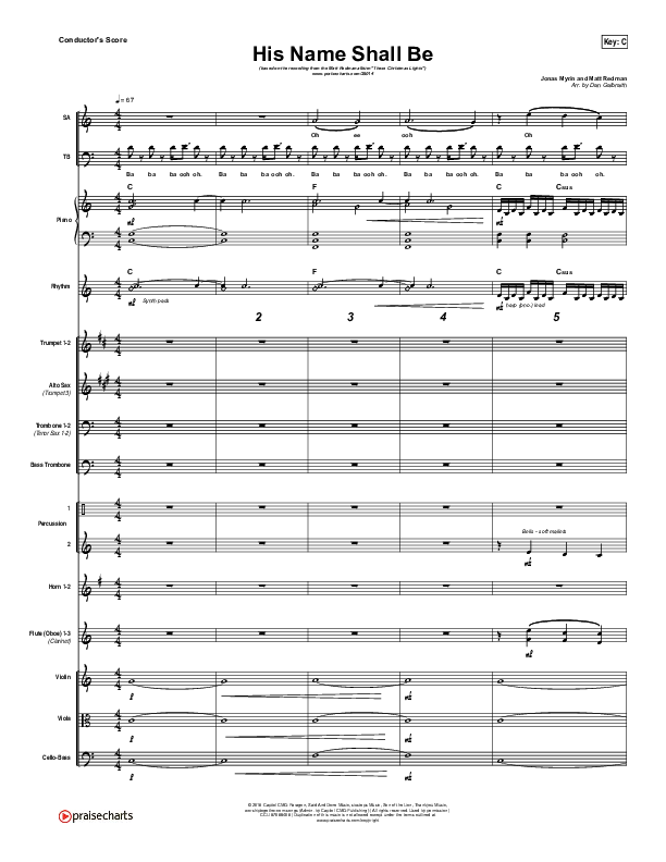 His Name Shall Be Conductor's Score (Matt Redman)