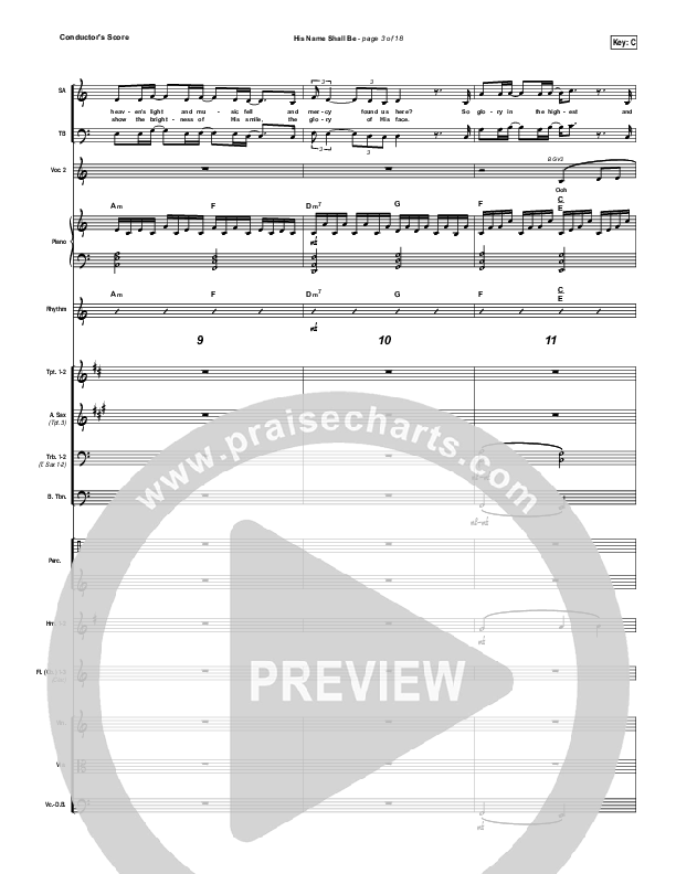 His Name Shall Be Conductor's Score (Matt Redman)