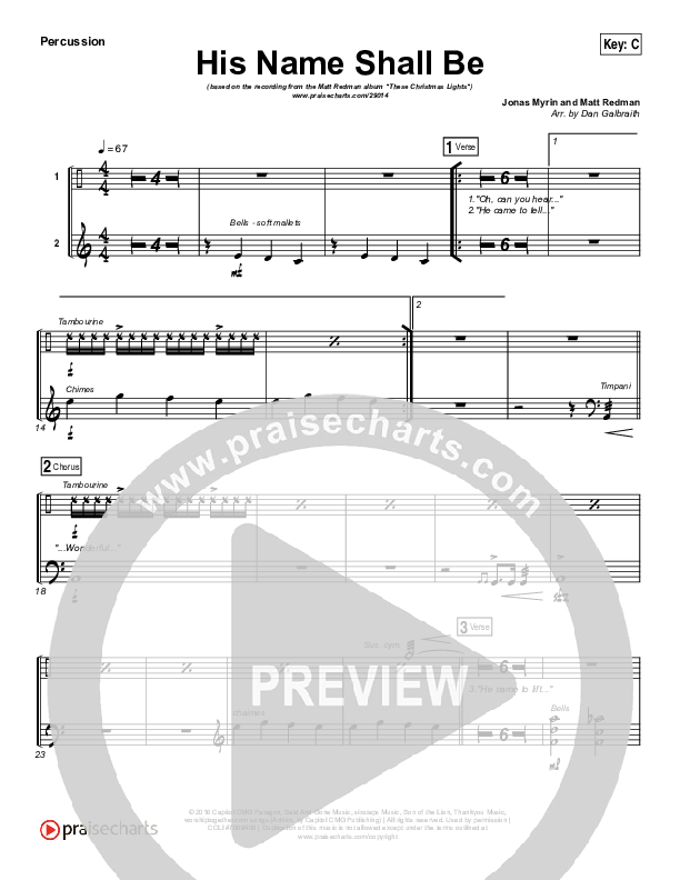 His Name Shall Be Percussion (Matt Redman)