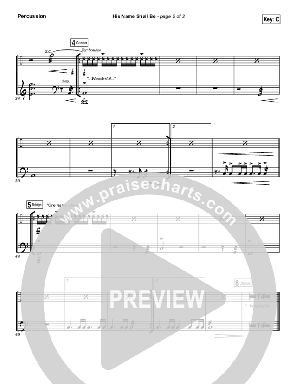 His Name Shall Be Percussion (Matt Redman)