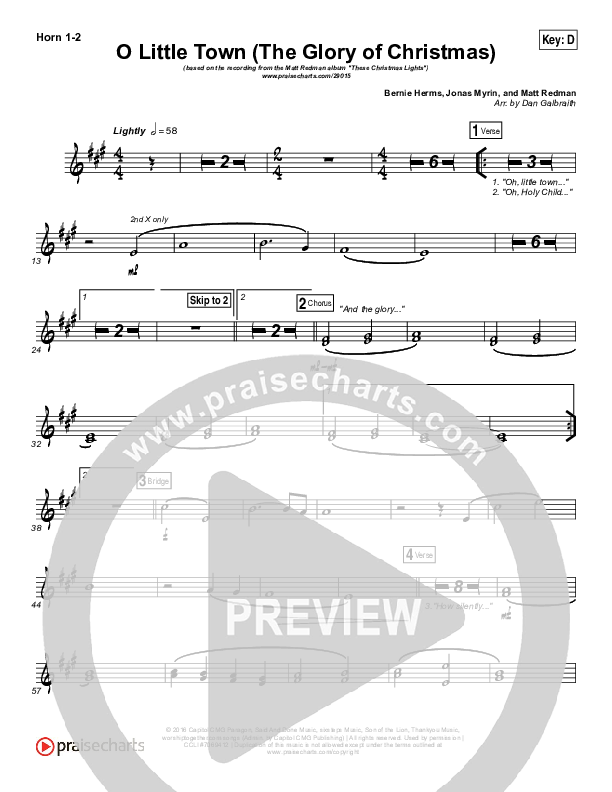 O Little Town (The Glory Of Christmas) Brass Pack (Matt Redman)