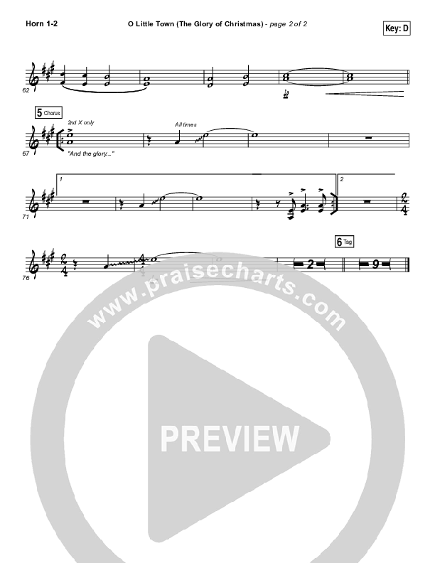 O Little Town (The Glory Of Christmas) Brass Pack (Matt Redman)