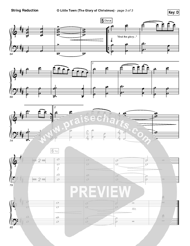 O Little Town (The Glory Of Christmas) Synth Strings (Matt Redman)