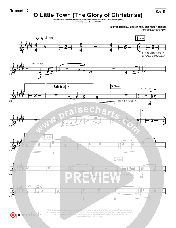 O Little Town (The Glory Of Christmas) Brass Pack (Matt Redman)