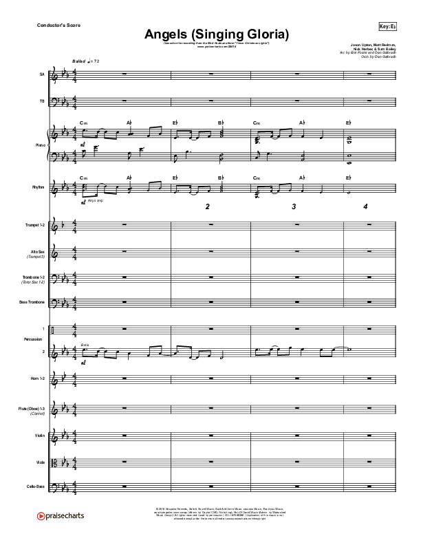 Angels (Singing Gloria) Conductor's Score (Matt Redman / Chris Tomlin)