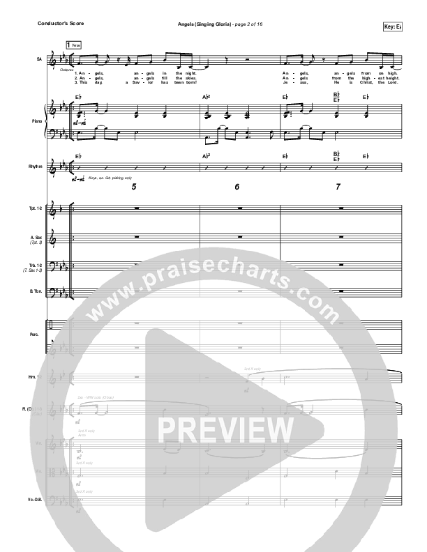 Angels (Singing Gloria) Conductor's Score (Matt Redman / Chris Tomlin)