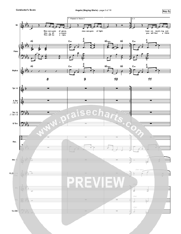 Angels (Singing Gloria) Conductor's Score (Matt Redman / Chris Tomlin)