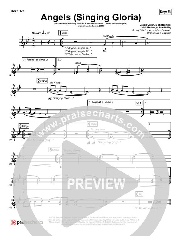 Angels (Singing Gloria) French Horn 1/2 (Matt Redman / Chris Tomlin)