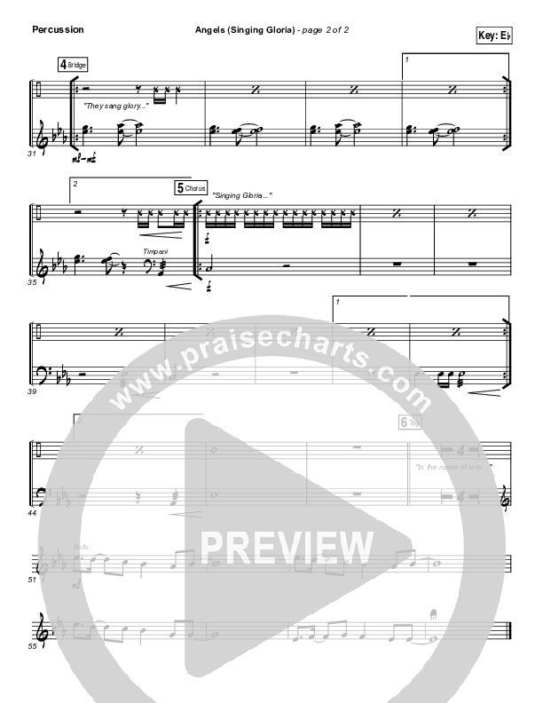 Angels (Singing Gloria) Percussion (Matt Redman / Chris Tomlin)