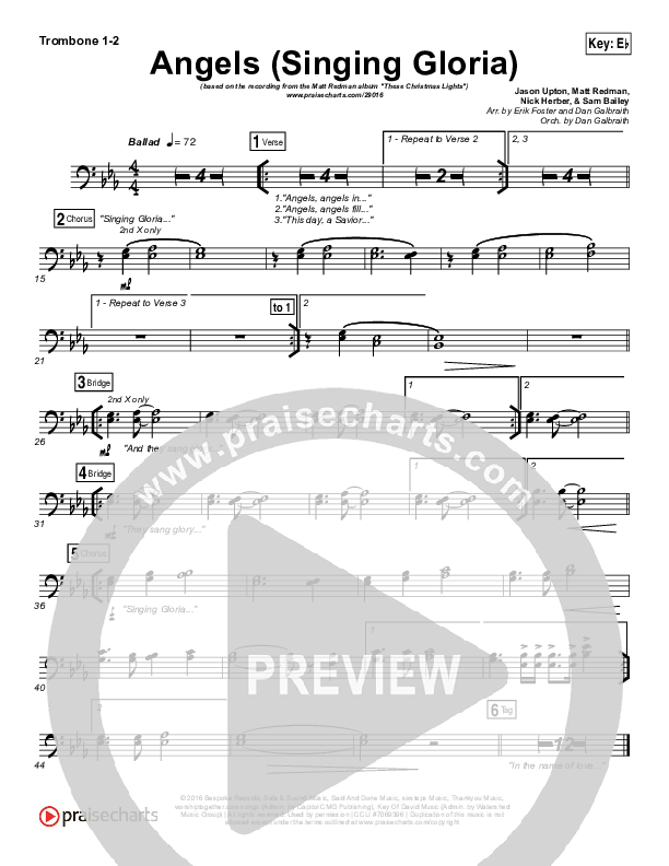 Angels (Singing Gloria) Trombone 1/2 (Matt Redman / Chris Tomlin)