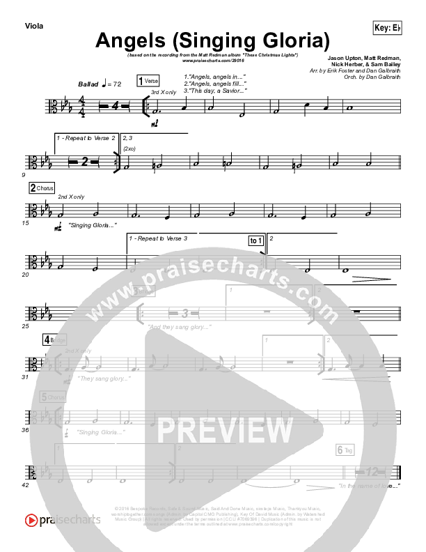 Angels (Singing Gloria) Viola (Matt Redman / Chris Tomlin)