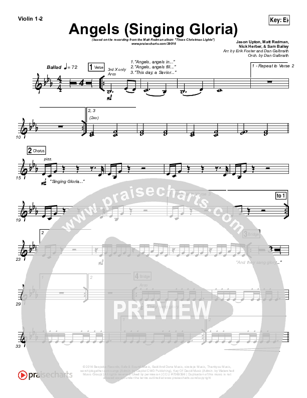 Angels (Singing Gloria) String Pack (Matt Redman / Chris Tomlin)