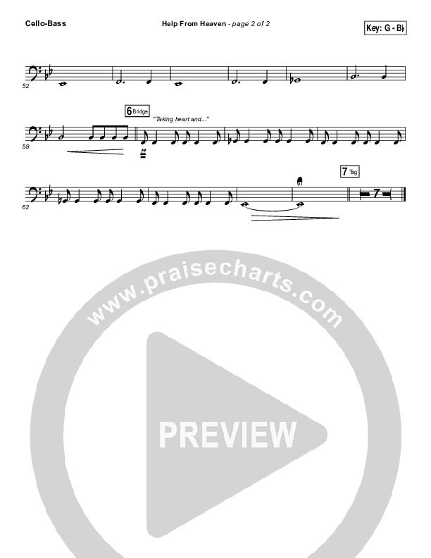 Help From Heaven Cello/Bass (Matt Redman / Natasha Bedingfield)