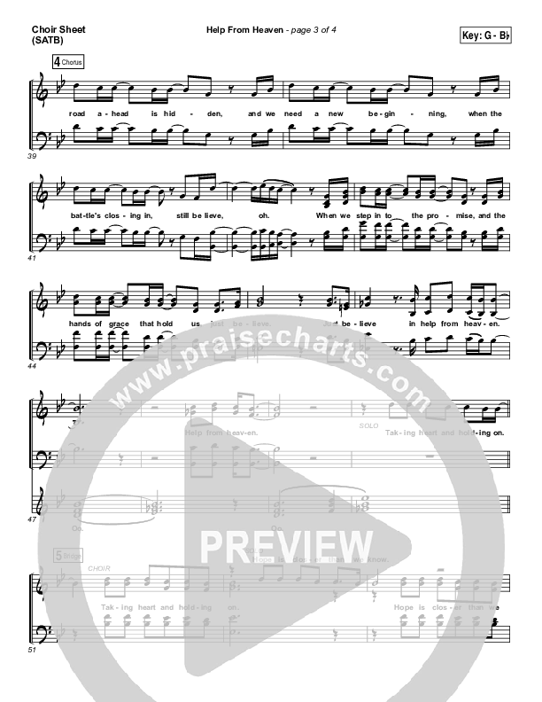 Help From Heaven Choir Sheet (SATB) (Matt Redman / Natasha Bedingfield)