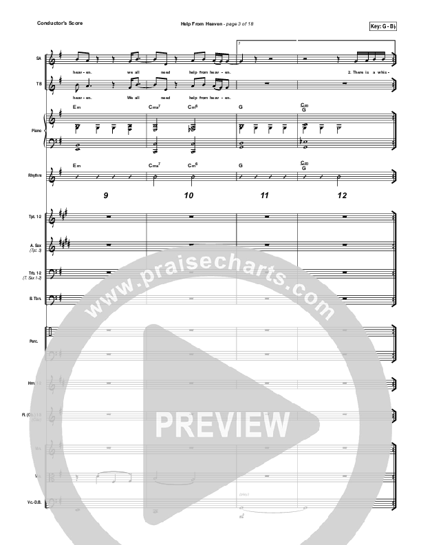 Help From Heaven Conductor's Score (Matt Redman / Natasha Bedingfield)