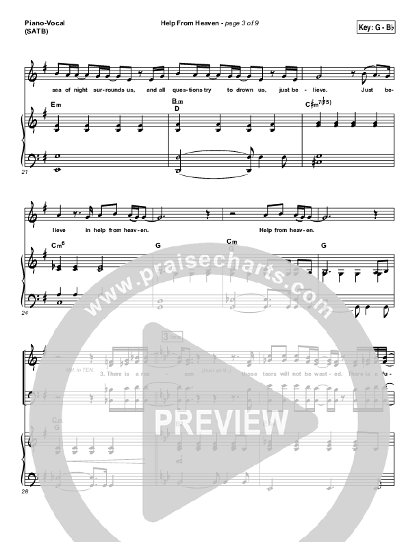 Help From Heaven Piano/Vocal (SATB) (Matt Redman / Natasha Bedingfield)