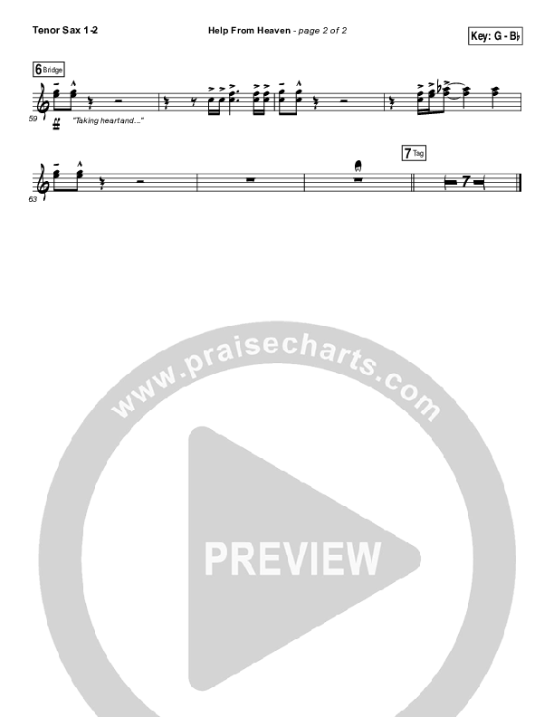 Help From Heaven Tenor Sax 1/2 (Matt Redman / Natasha Bedingfield)