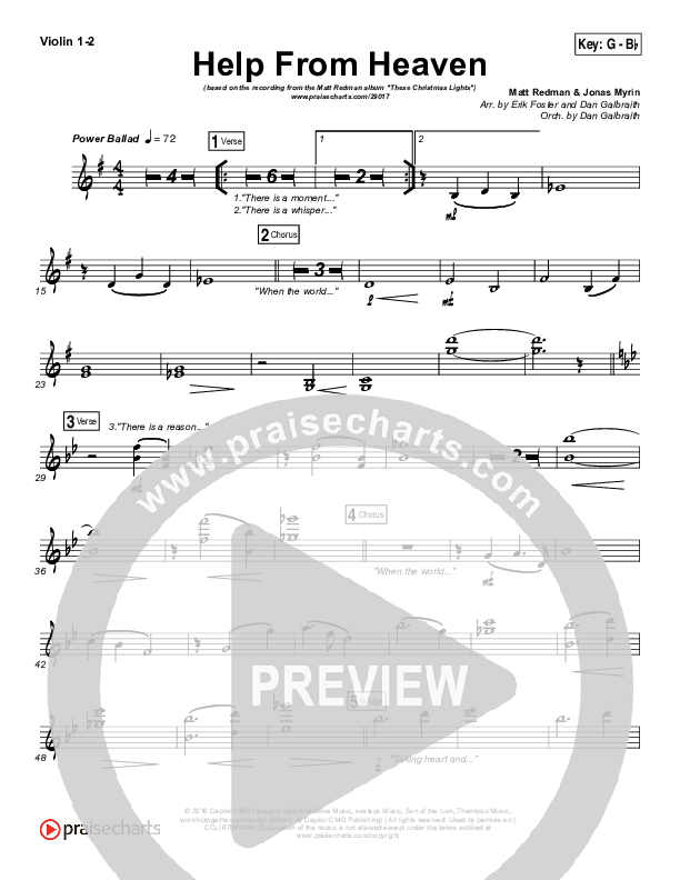 Help From Heaven Violin 1/2 (Matt Redman / Natasha Bedingfield)