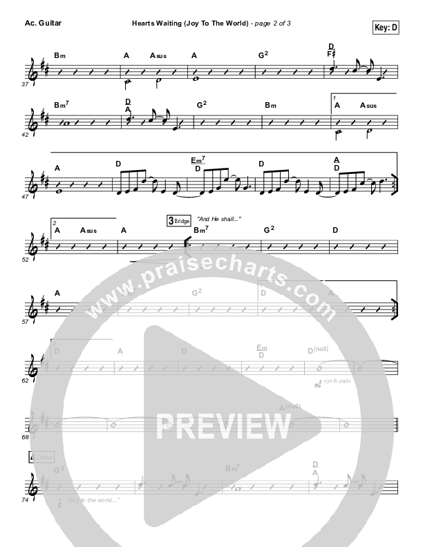 Hearts Waiting (Joy To The World) Acoustic Guitar (Matt Redman)