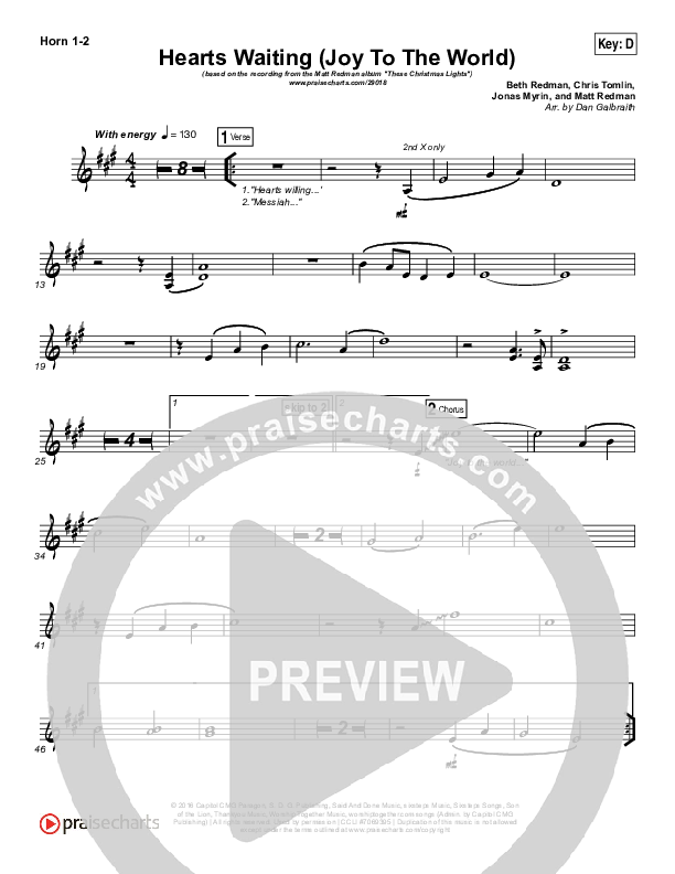 Hearts Waiting (Joy To The World) Brass Pack (Matt Redman)