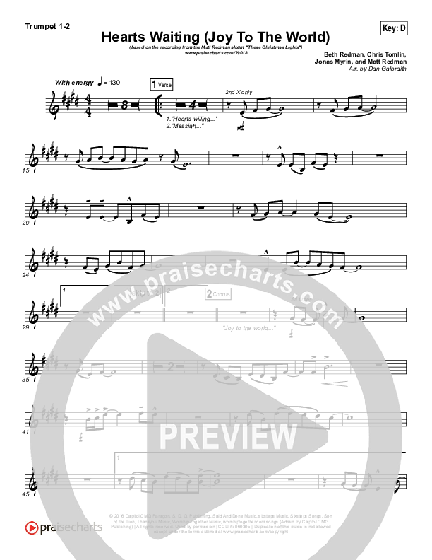 Hearts Waiting (Joy To The World) Brass Pack (Matt Redman)