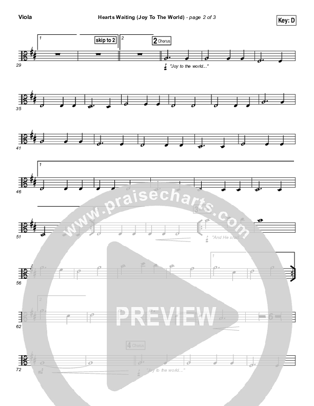 Hearts Waiting (Joy To The World) Viola (Matt Redman)