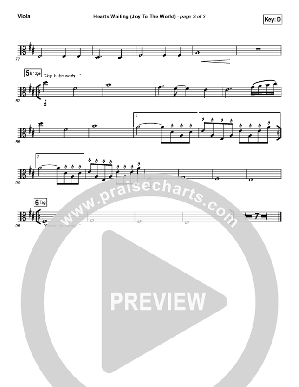 Hearts Waiting (Joy To The World) Viola (Matt Redman)