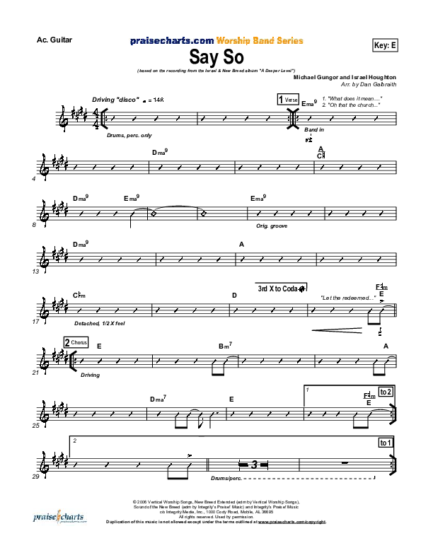 Say So Acoustic Guitar (Israel Houghton)