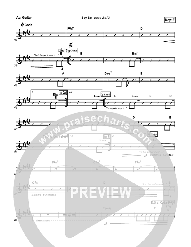 Say So Acoustic Guitar (Israel Houghton)