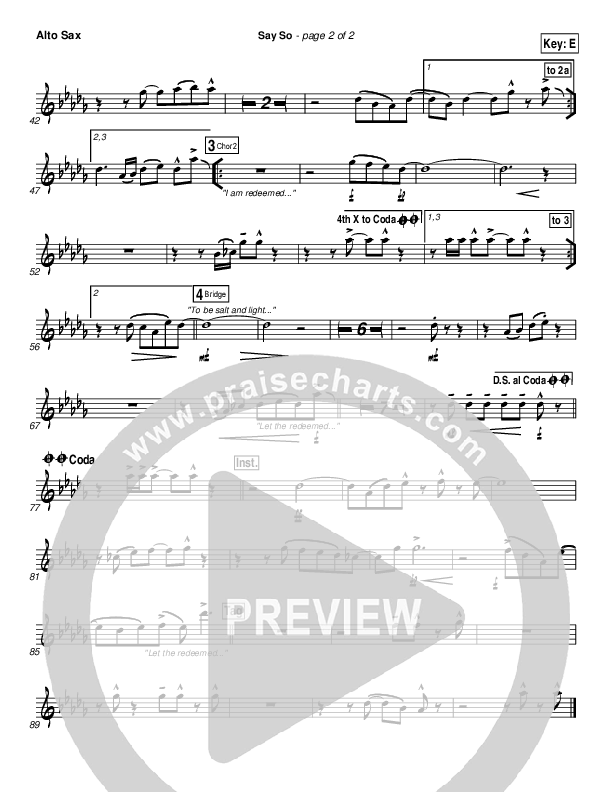 Say So Alto Sax (Israel Houghton)