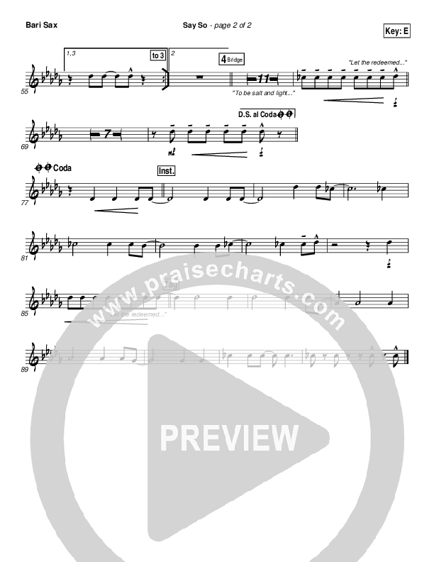 Say So Bari Sax (Israel Houghton)