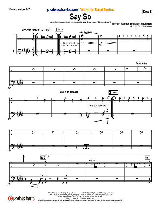 Say So Percussion 1/2 (Israel Houghton)