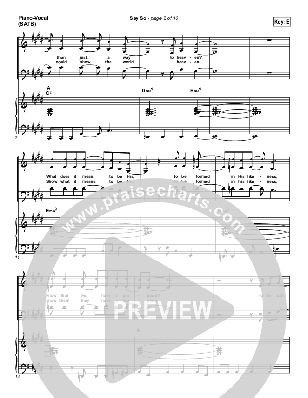 Say So Piano/Vocal (Israel Houghton)