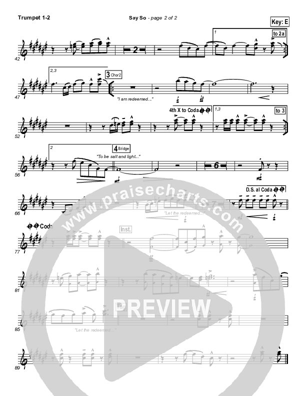 Say So Trumpet 1,2 (Israel Houghton)