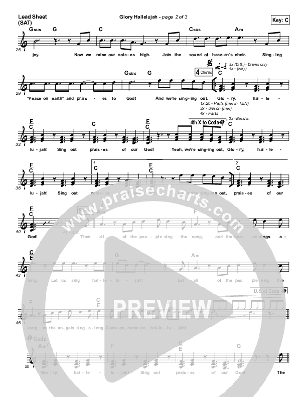 Glory Hallelujah Lead (SAT) (Matt Redman)