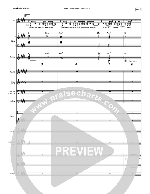 Light Of The World Conductor's Score (Lauren Daigle)