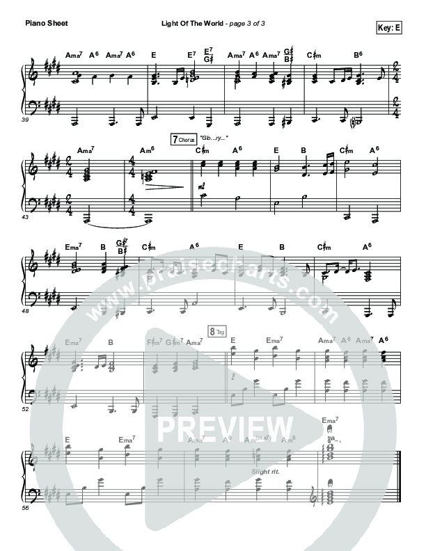 Light Of The World Piano Sheet (Lauren Daigle)