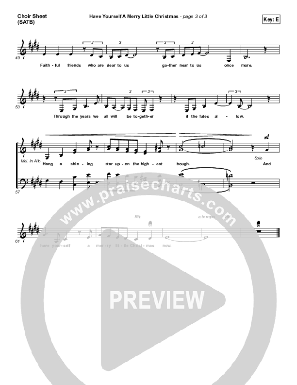 Have Yourself A Merry Little Christmas Choir Sheet (SATB) (Lauren Daigle)